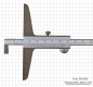 Preview: Depth vernier caliper with hook, convertable, 200 x 100 mm, 0.05 mm