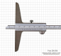 Preview: Depth vernier caliper with hook, convertable, 300 x 150 mm, 0.05 mm