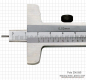 Preview: Depth vernier caliper with needle point  80 x 50 mm, 0.05 mm, INOX