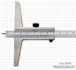 Preview: Depth vernier caliper with needle point 200 x 100 mm, 0.05 mm, INOX