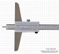 Preview: Depth vernier caliper  with needle point, convertable, 200 x 100 x 0.05 mm