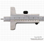 Preview: Depth vernier caliper with needle point, 80 x 50 x 0.02 mm, INOX