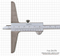 Preview: Depth vernier caliper  with double hook, convertable, 200 x 100 x 0.02 mm