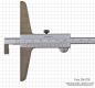 Preview: Depth vernier caliper with hook, convertable, 300 x 150 mm, 0.02 mm