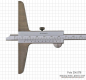 Preview: Depth vernier caliper with hook, convertable, 200 x 100 mm, 0.02 mm