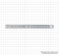 Preview: Steel ruler, INOX, flexible pattern,  150x13x0,5 mm