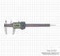 Preview: Digital caliper, IP 54, with TOL-LED, 200 mm
