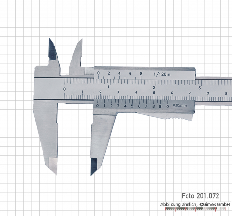 T-Messschieber TOP, 200 x 0,05 mm / 8" x 1/128", Momentf.