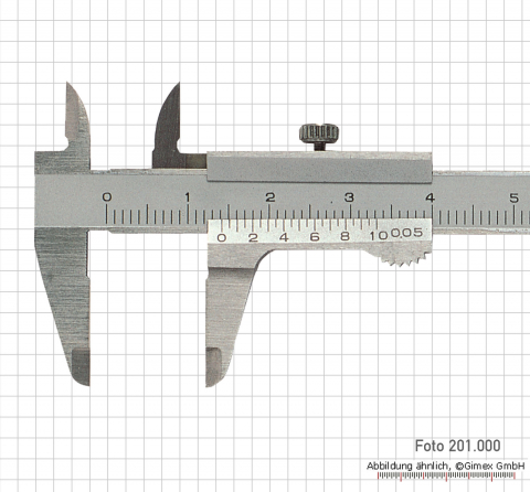 Small vernier caliper,  70 x 0.05 mm, INOX, monoblock, set screw