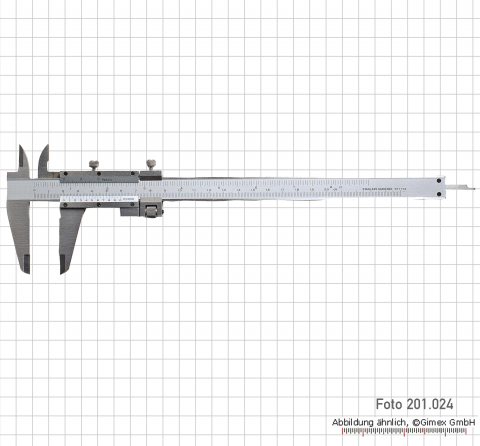 Vernier caliper, special steel, with fine adjustment, 300 x 0.05 mm