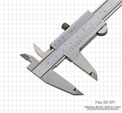 Vernier caliper TOP, 300 x 0,05 mm / 12" x 1/128", screw