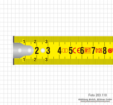 Measuring tape,  3 m, EG class  II, nylon coated