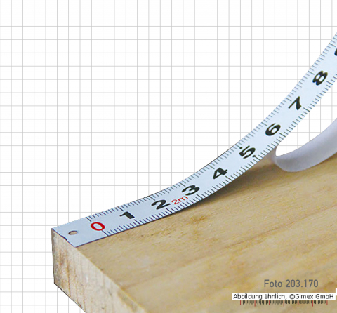 Scale measuring tape, 5 m, EG class  II, self adhesive glue