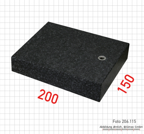 Mess- und Kontrollplatten aus Granit mit M8, 300 x 200 x 50 mm