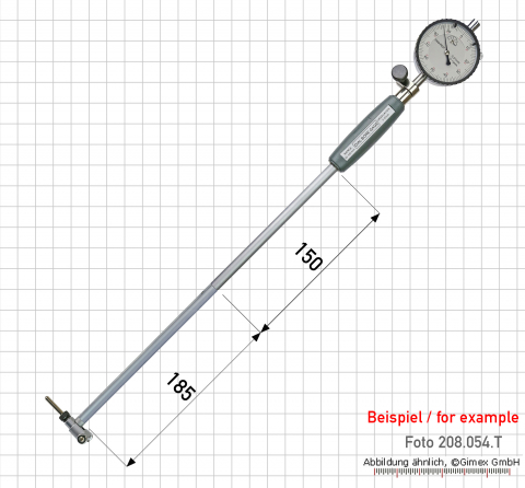Depth extension for internal measuring instrument