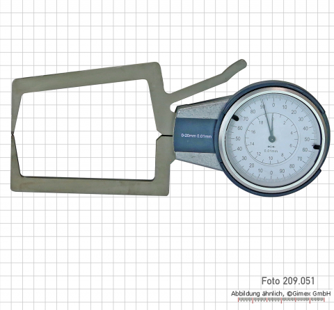Caliper gauge for outside measurements,  0 - 10 mm