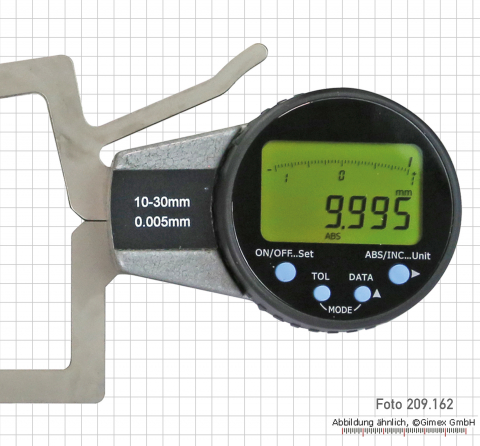 Digital caliper gauge for outside measurements,  0 - 10 mm