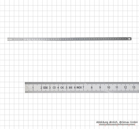 Steel ruler, INOX, flexible pattern,  500x18x0,5 mm
