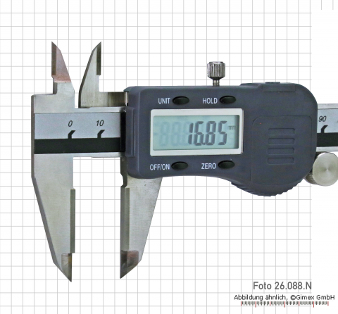 Digital calipers, with roller, 150 mm (carbide faces)