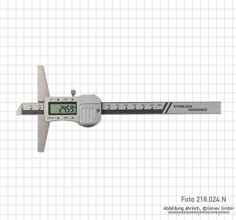 Digital depth caliper, 200 x 100 mm, metal casing