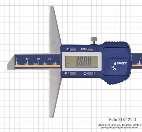 Digital depth caliper, IP 67, 200 x 100 mm