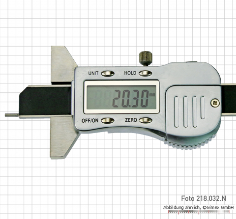 Digital depth caliper with point ø 1.5 mm, 80x 50 mm, metal ca