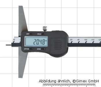 Digital depth caliper 3V, with point ø 1.5 x 6 mm, 200x 100 mm