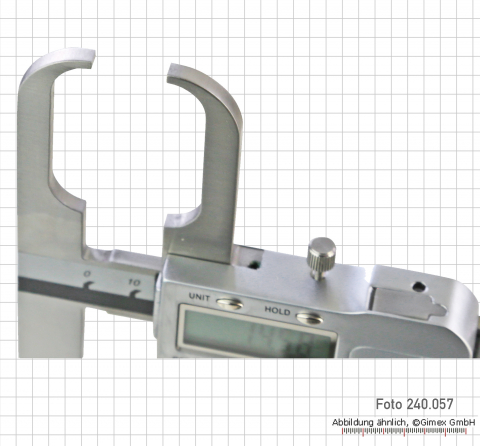 Digital caliper with flat gripper points, 250 mm