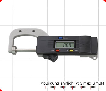 Thickness gauge, spring closed, 0 - 25 mm, throat depth 25 mm