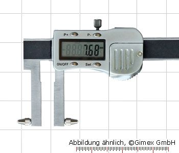 Digital uni caliper 3V with exch. measuring tips, 0-150 mm, M2.5