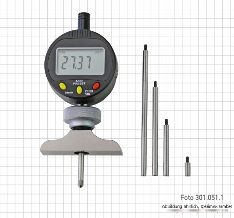 Digital dial indicator with depth base 100 x 16 mm