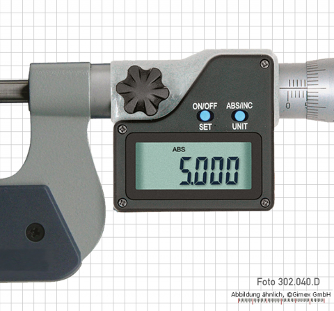 Digital universal micrometer, IP 65, 7 anvils,  25 - 50 mm