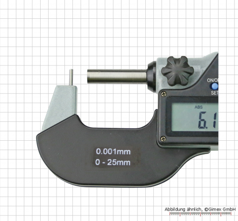 Digital Tube Micrometer, IP65, 0-25 mm, with pin