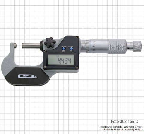 Dig.-Tube Micrometer, IP65, 0-25 mm, single spherically