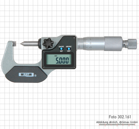 Dig. point micrometers, IP 65,  0 - 25 mm