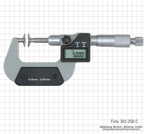 Dig.-Teller-Micrometer, IP65,   0 - 25 mm, 20 mm Teller