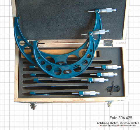 Micrometer sets, round frame, 150 - 300 mm