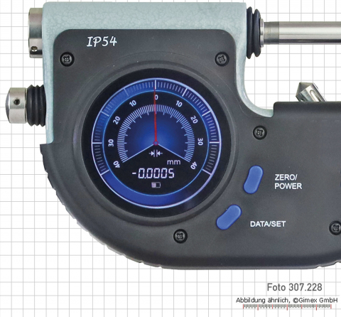 Digital indicating snap Micrometer, 0 - 25 mm x 0.0005 mm