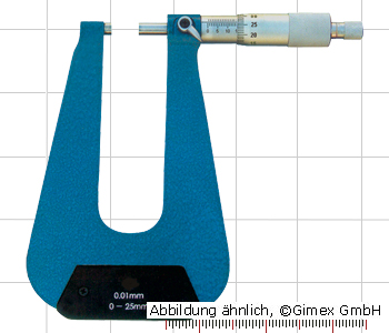 Deep throat micrometer 0 - 25 mm