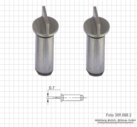Einsatzpaar f. Uni-Micrometer, flach