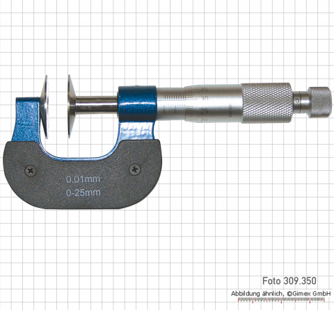 Disc micrometers with no-rotating spindle, 100 - 125 mm, 30 mm d