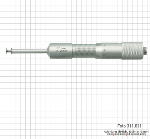 Innen-Quernuten-Mikrometer, 0 - 25 mm, D  6,5 mm