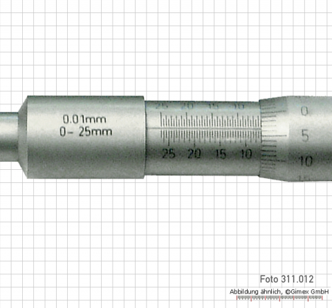 Groove micrometers, 0 - 25 mm, D  6,5 mm