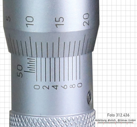 Three point internal micrometer,  6 - 8 mm x 0.001 mm