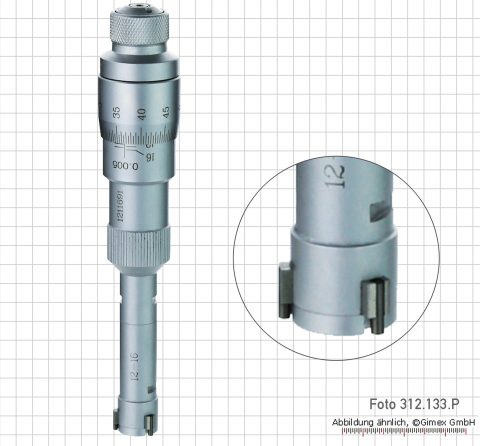 Three point internal micrometer,  16 - 20 mm