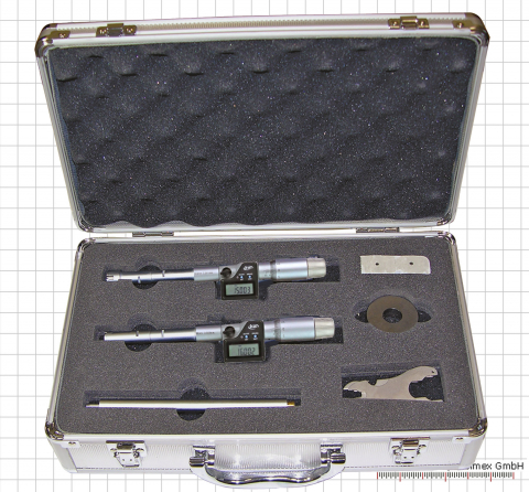 Dig. three point internal micrometer set, 50 - 100 mm