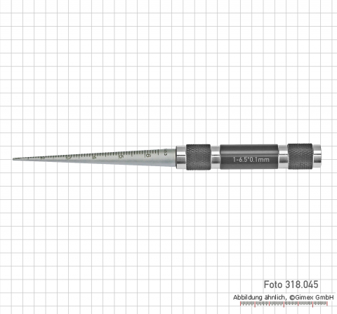 Taper slot gauge, made of steel, 0.5 - 110 mm