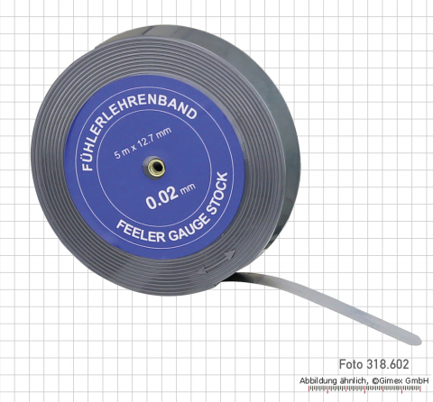 Precision feeler gauges band, 0.02 mm