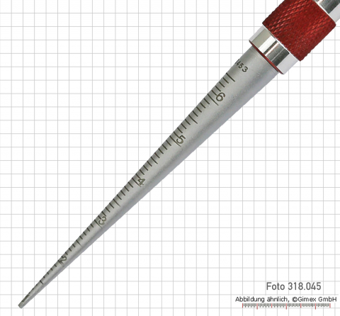 Bore gauge, 1 - 6.5 mm, conical, reading 0.1 mm