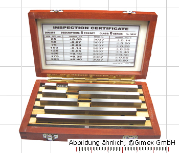 Gauge block set made of stell, degree 0,   8 psc., small